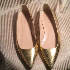 J Crew dark gold flats
